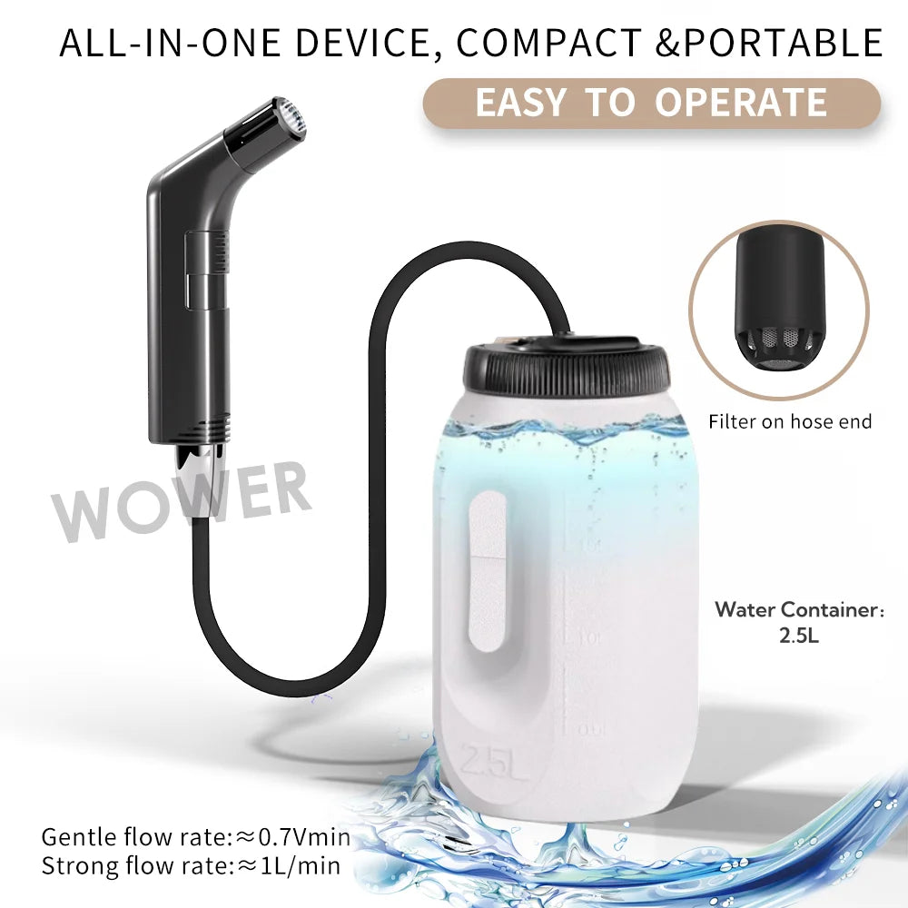 The Backcountry Hydro-Wash (2.5L Rechargeable Electric Bidet)