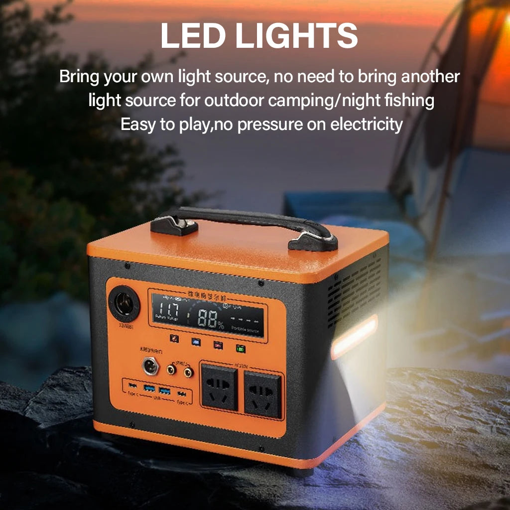 Portable Power Station 300/600/800/1000/1500/2500W Generator Storage Energy Power Bank For Camping Travel RV Home