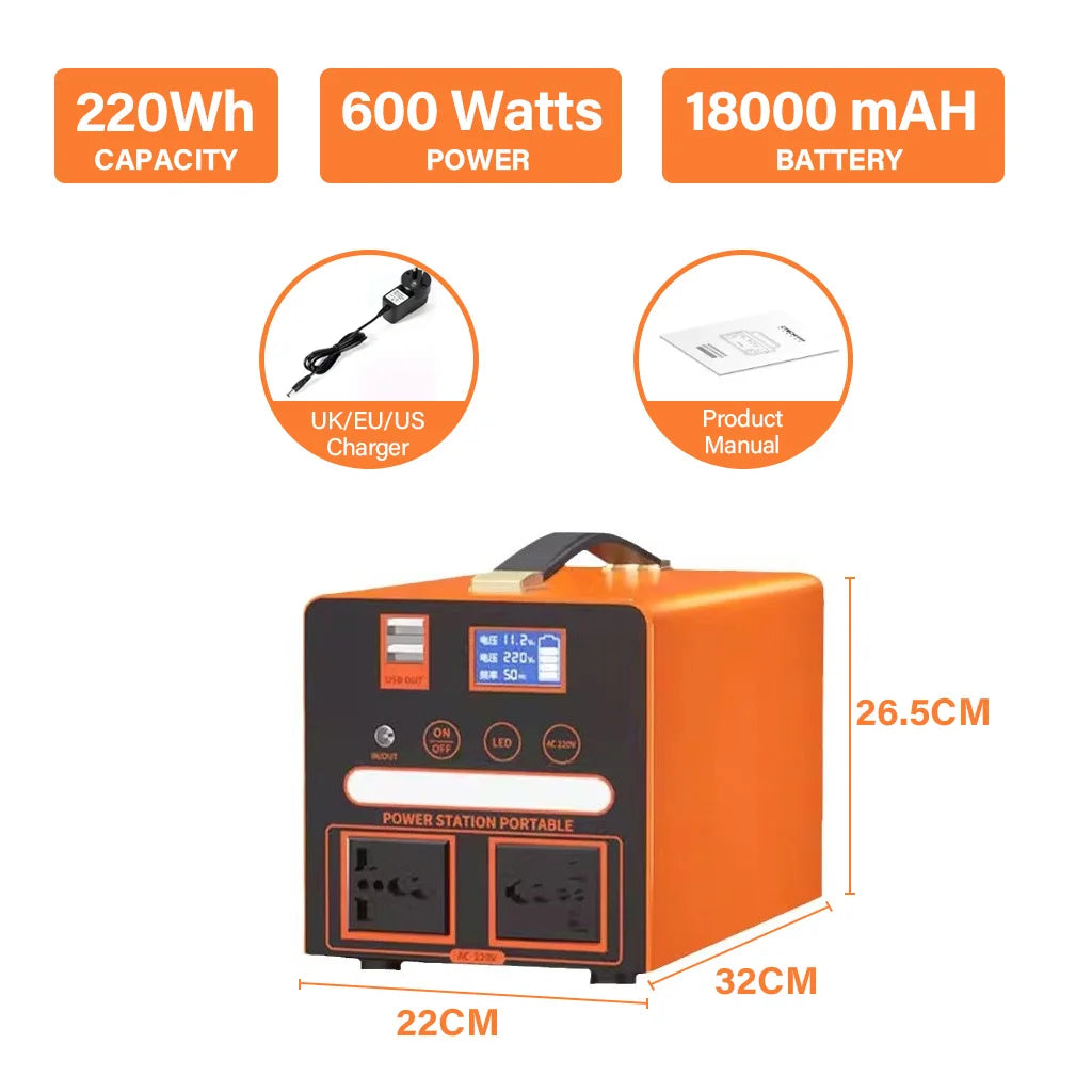 Portable Power Station 300/600/800/1000/1500/2500W Generator Storage Energy Power Bank For Camping Travel RV Home