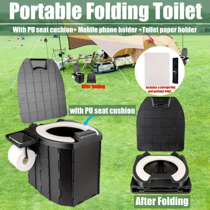 The Throne Comfort Commode (Cushioned Folding Camp Toilet)