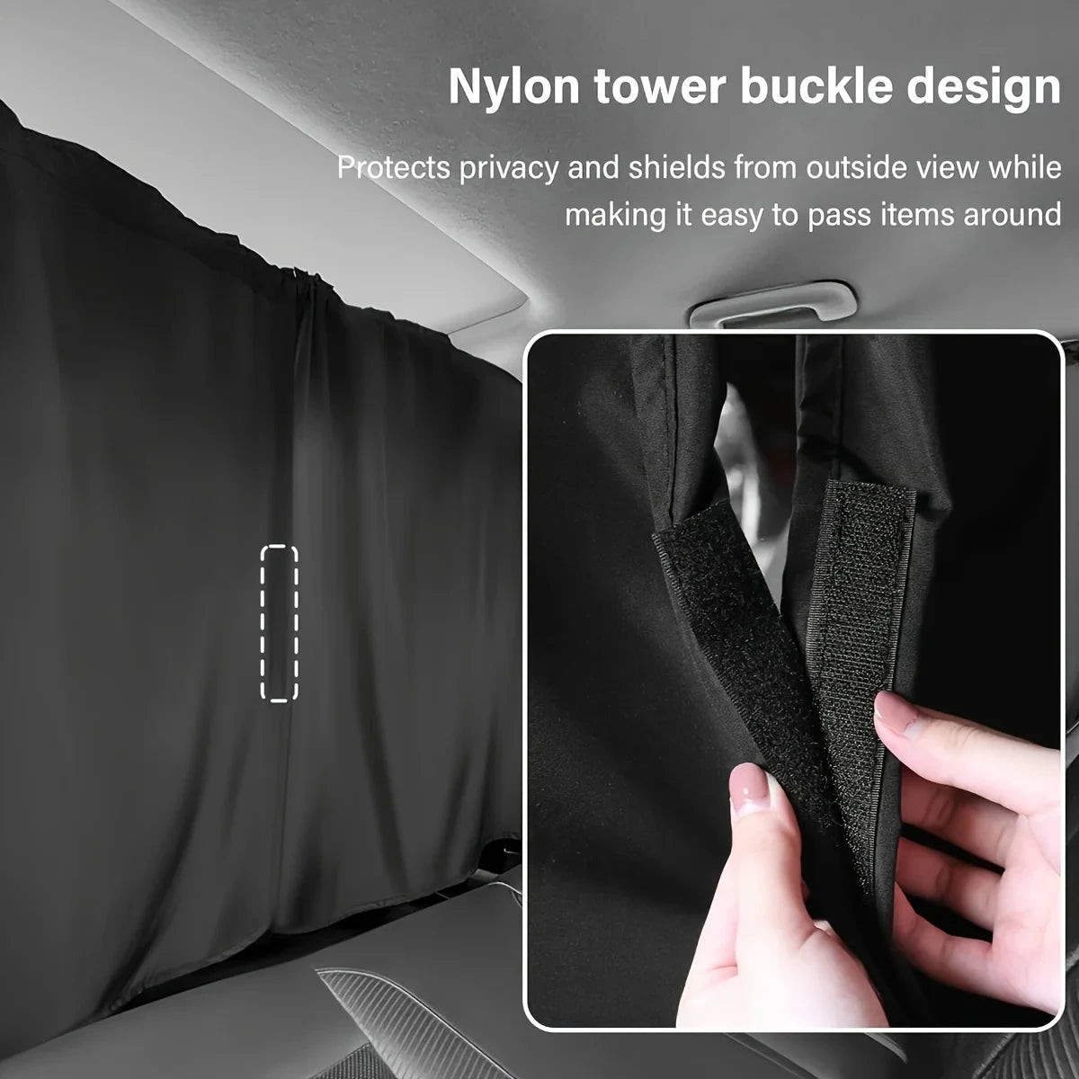 The "Blackout" Car Nap Privacy Set (4-Piece) 4pcs Car Privacy Curtain Set Window Shade Privacy Travel Nap Night Car Camping Detachable Simple Curtain