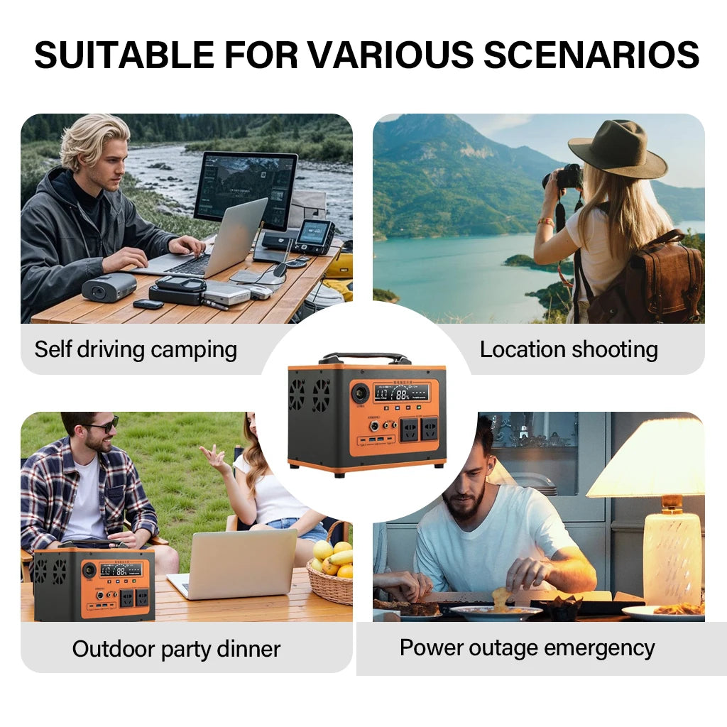 Portable Power Station 300/600/800/1000/1500/2500W Generator Storage Energy Power Bank For Camping Travel RV Home
