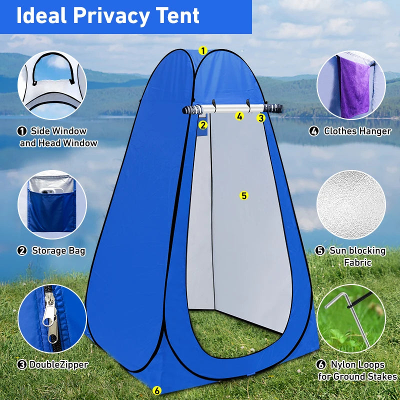 The Nomad’s Personal Sanctuary Portable Pop-Up Camping Shower Tent Privacy Changing Fitting Room Tent Shelter Mobile Toilet Fishing Photography Tent